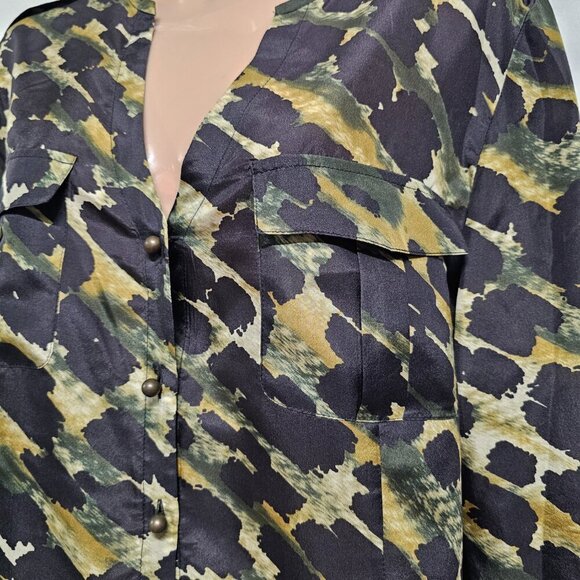 Lafayette 148 New York 100% Silk Top Blouse Shirt Women Size 12 - Picture 11 of 14